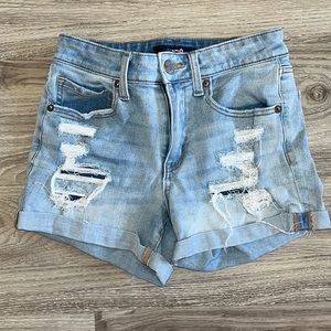 Aeropostale High-Rise Ripped Mom Jean Shorts